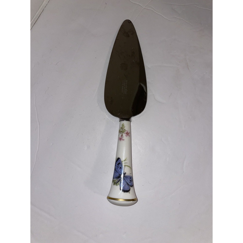 Royal Worcester Sheffield Stainless Pie Cake Knife Butterfly Fine Bone China